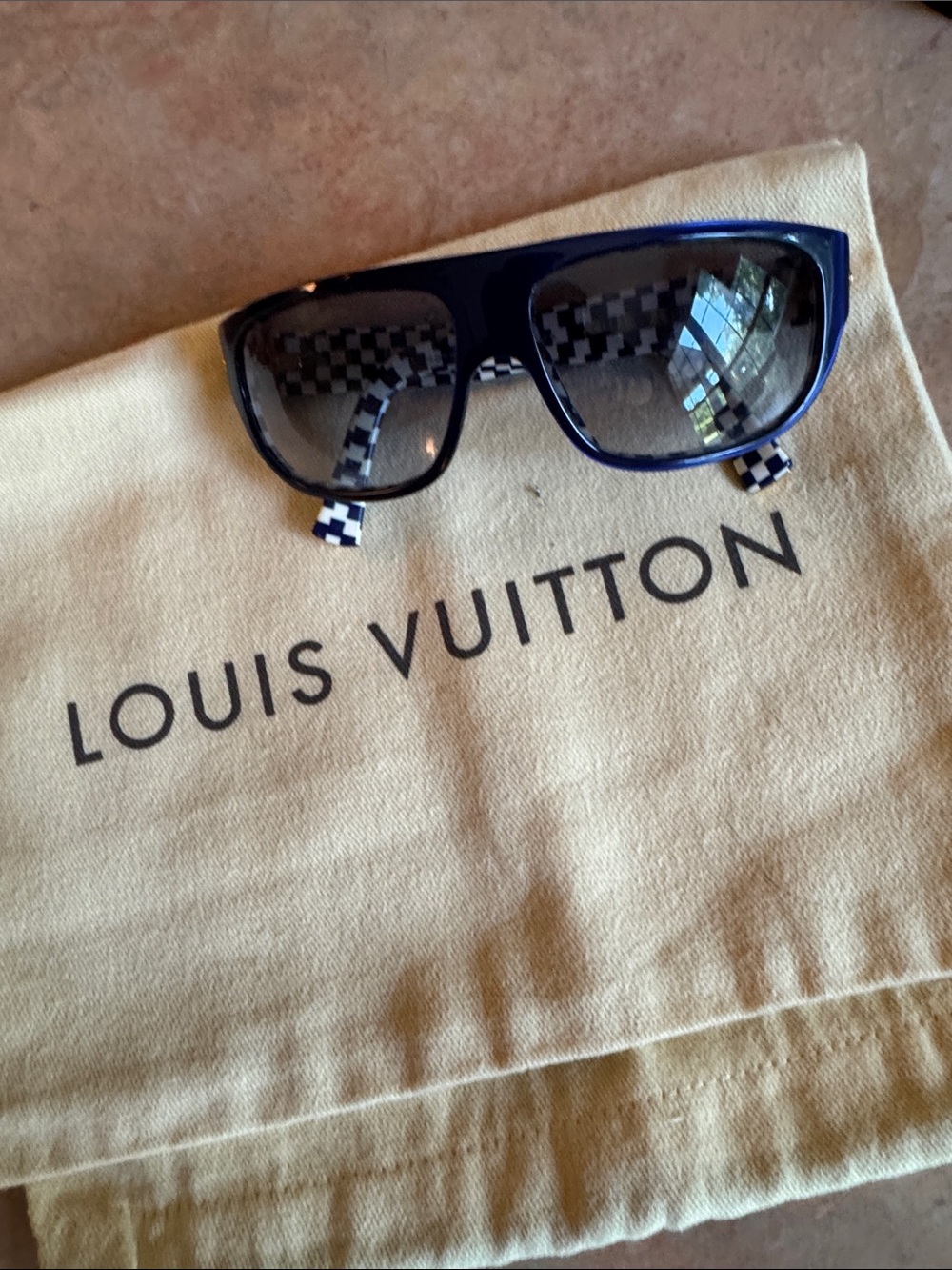 Louis Vuitton Deep Royal Blue Checkerboard with Dustbag